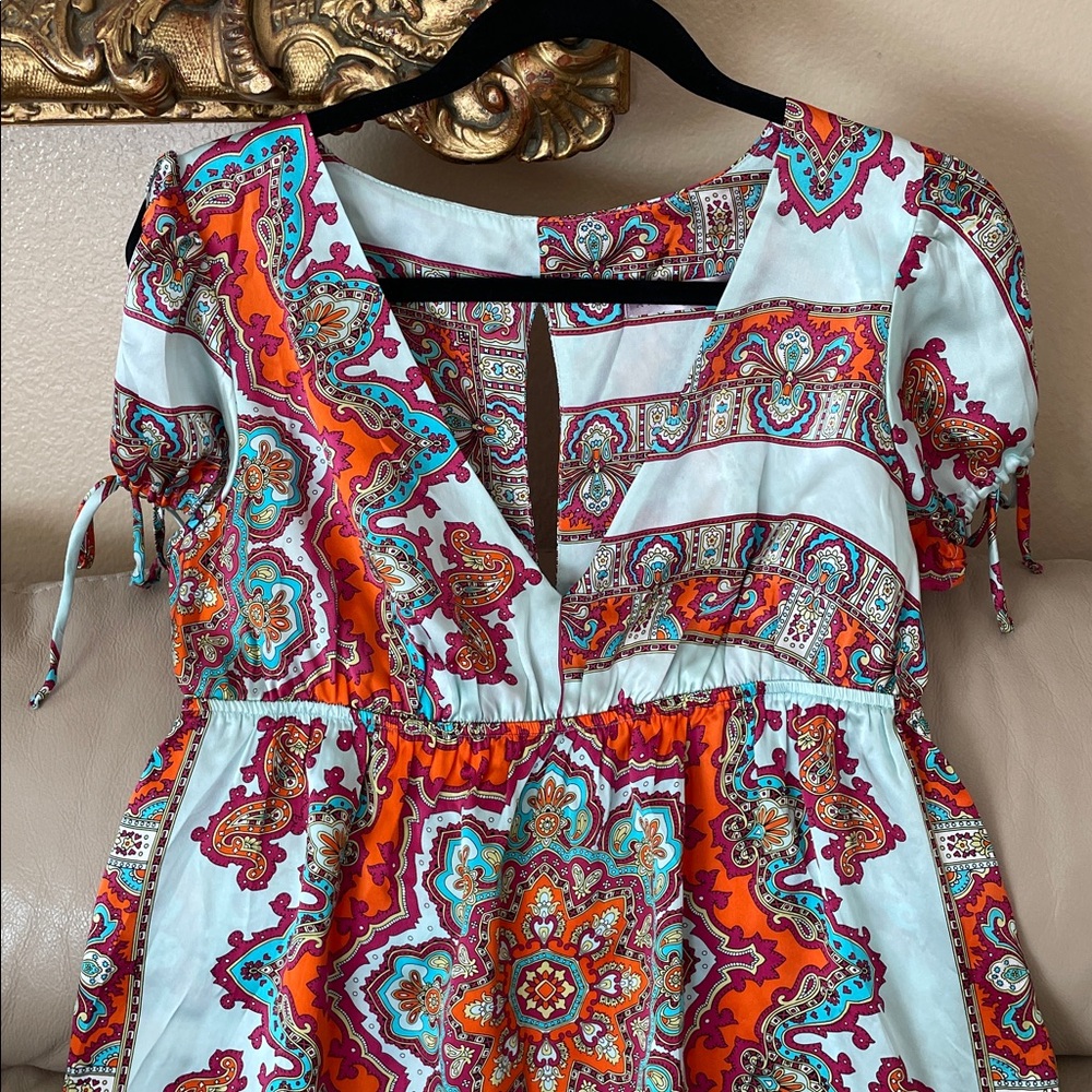 NWOT Alice & Trixie Multicolor Paisley Luxurious Silk Baby Doll Top Blouse L - Picture 12 of 12